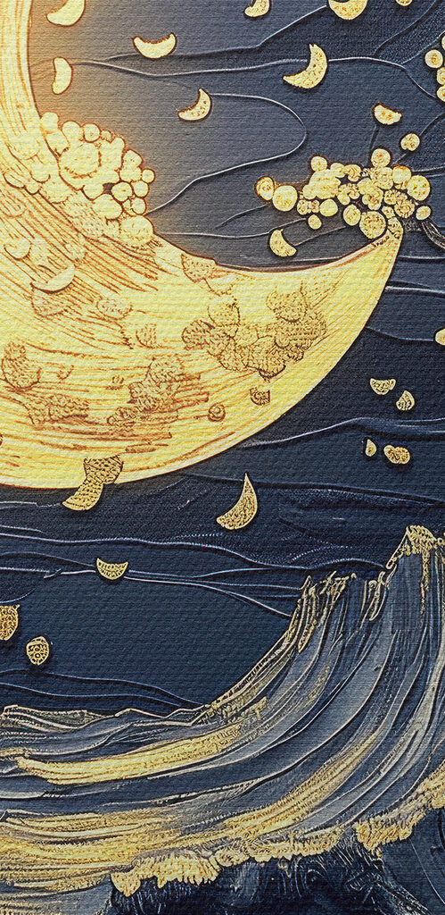 Moon and tree in the sky