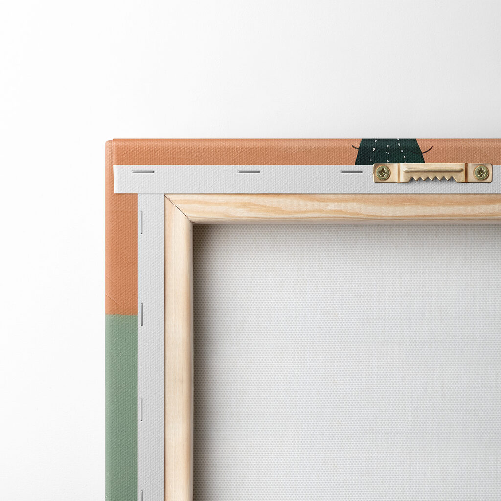 Painting of a cactus with flowers in a pot Painting of a cactus with flowers in a pot