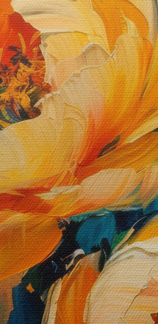 Painting of flowers on a canvas Painting of flowers on a canvas