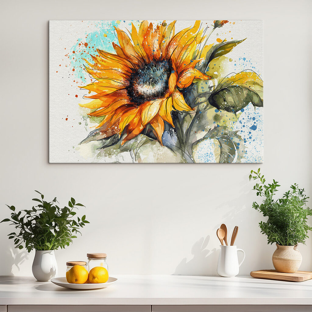 Painting of a sunflower Painting of a sunflower