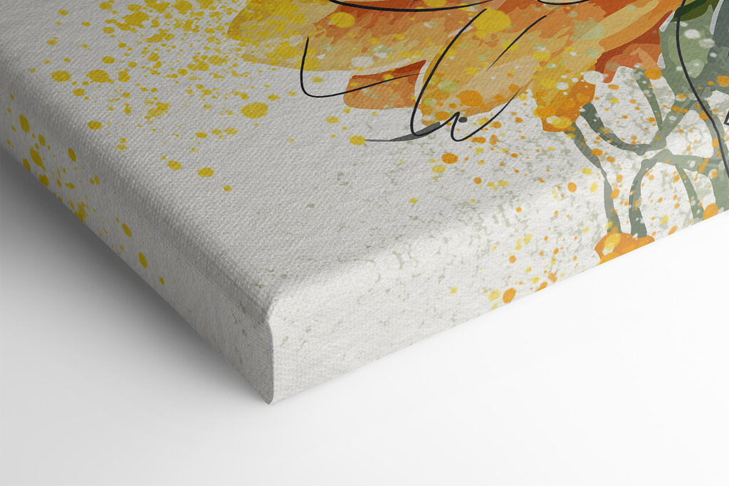 Painting of sunflowers on a white background
