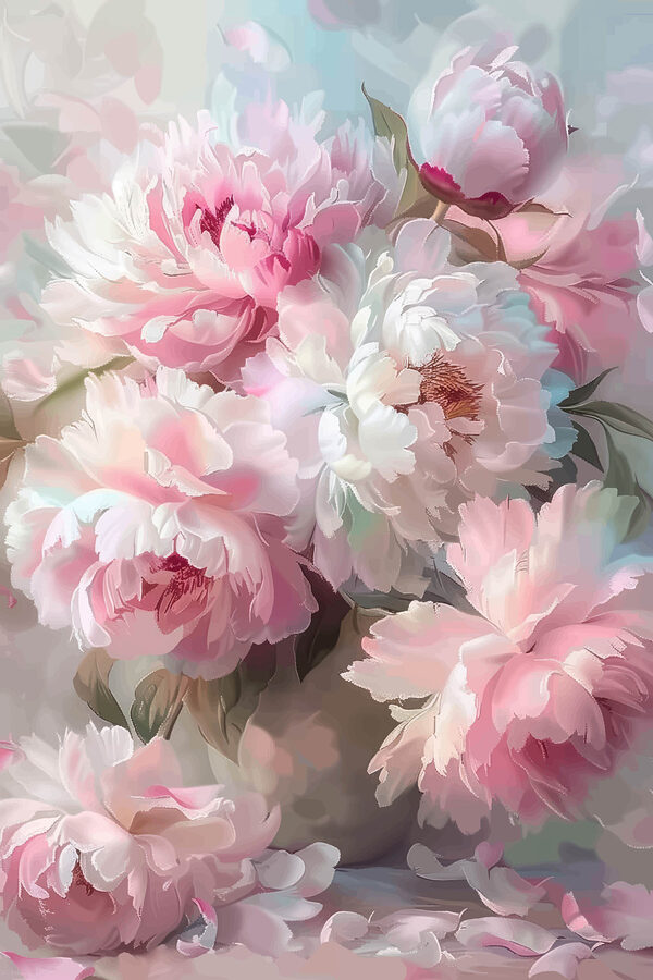 Delicate blooms in soft pastels