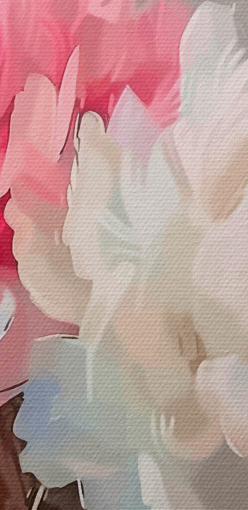 Painting of pink and white flowers