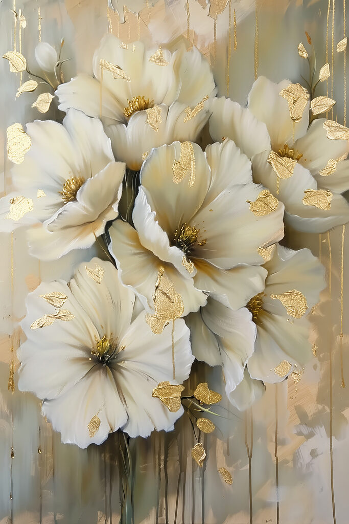 Elegant flowers with metallic details Elegant flowers with metallic details