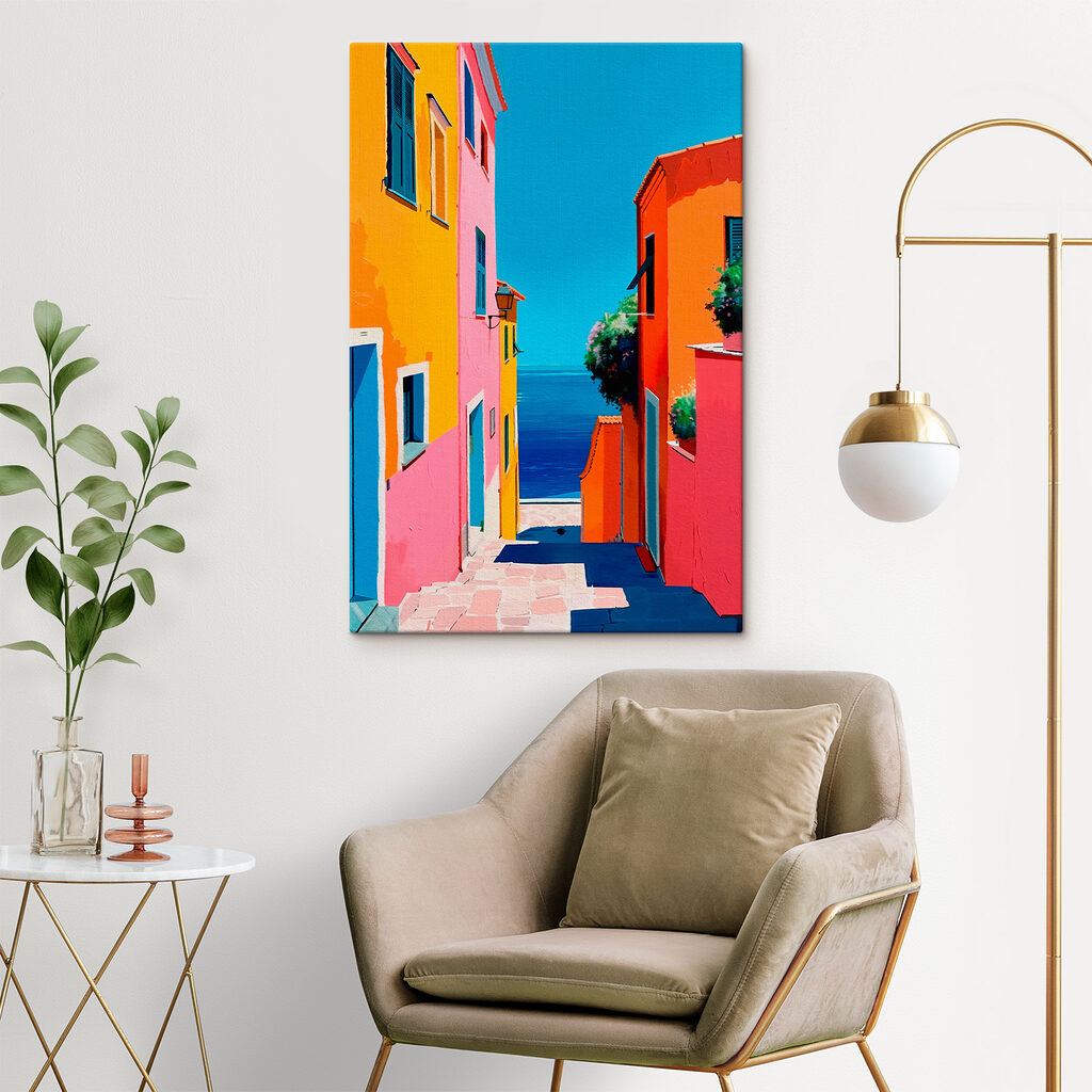 Colorful buildings and a body of water