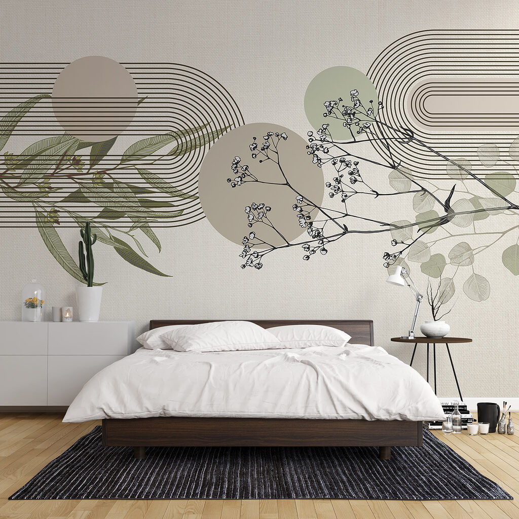 Botanical design with abstract elements Botanical design with abstract elements