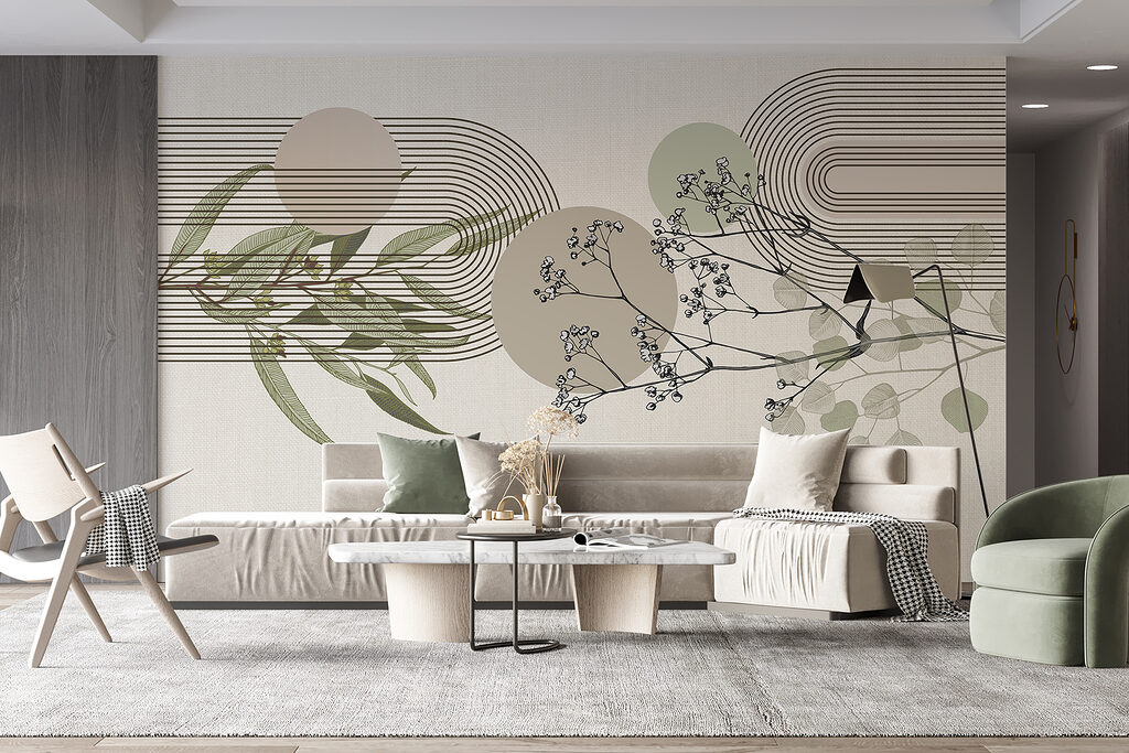 Botanical design with abstract elements Botanical design with abstract elements