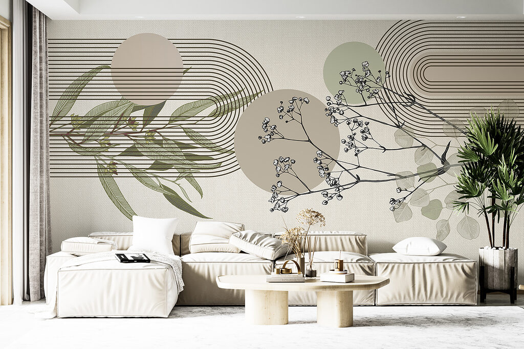 Botanical design with abstract elements Botanical design with abstract elements