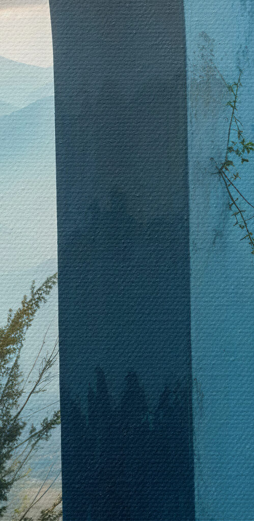 View of a landscape through a window