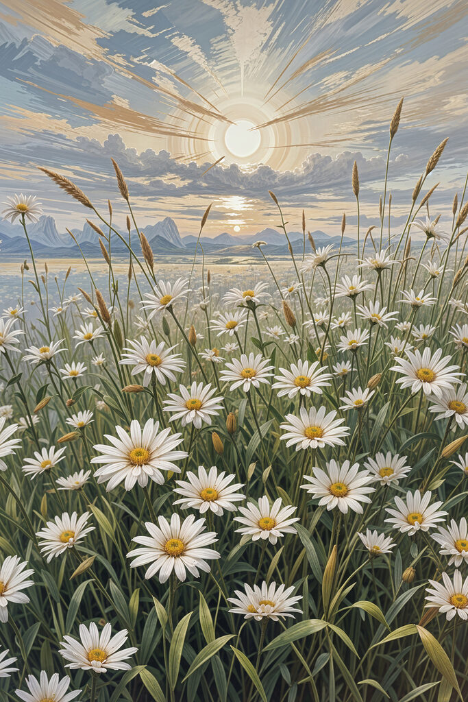 Field of white flowers Field of white flowers