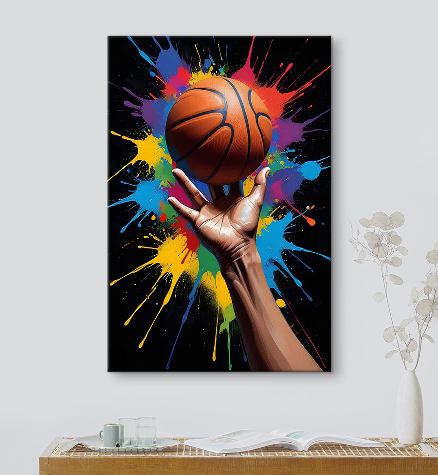 Ruka držiaca basketbalovú loptu