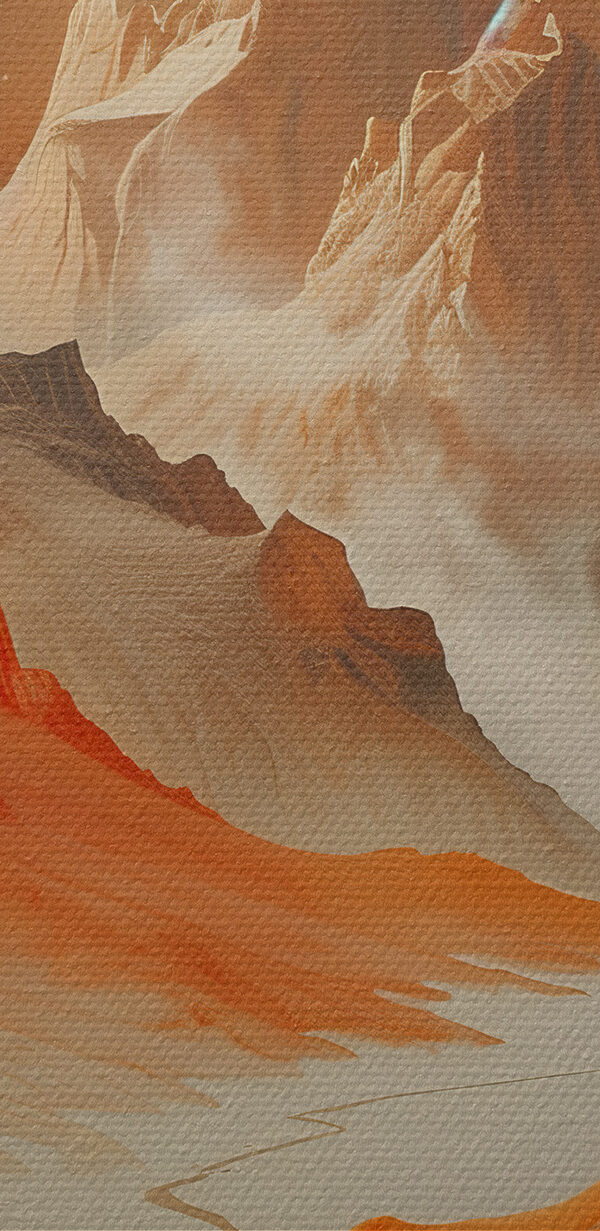 Mountain range with a road in the distance