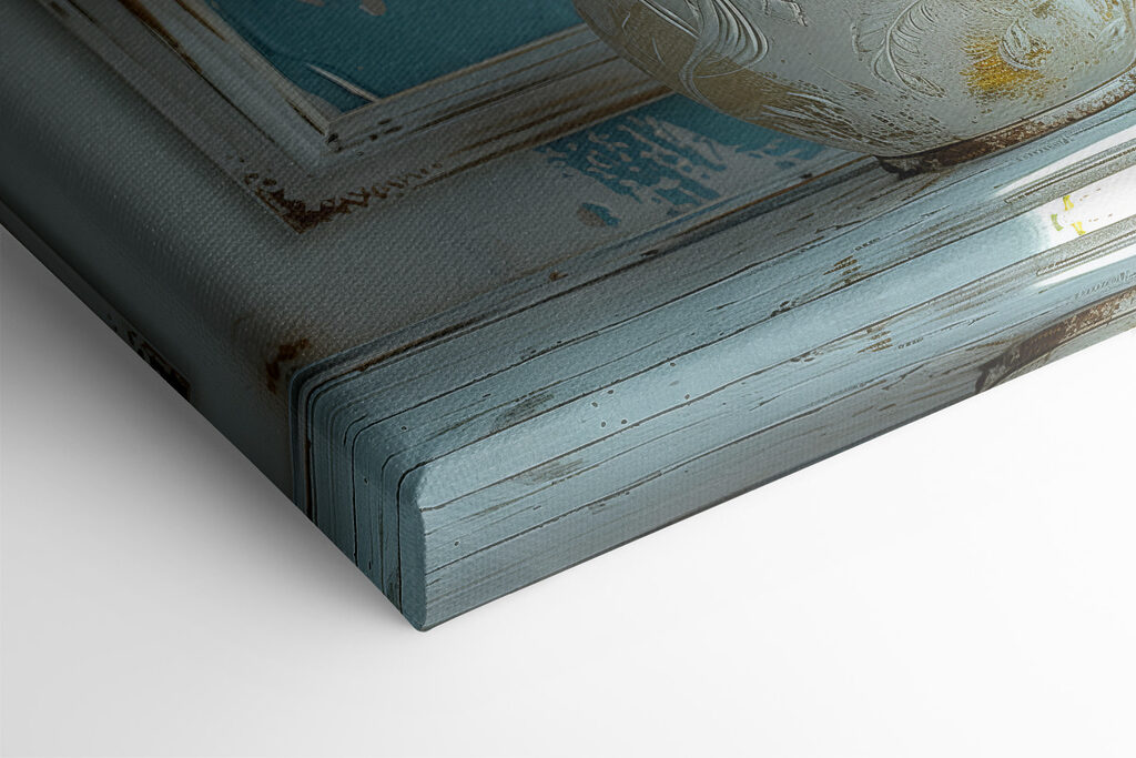 Vase of blue and yellow tulips