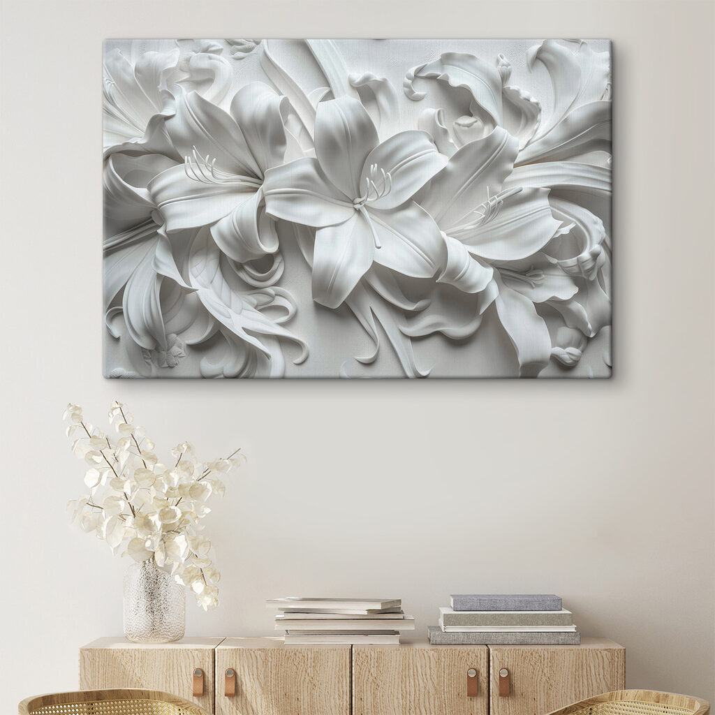 White flower on a white surface