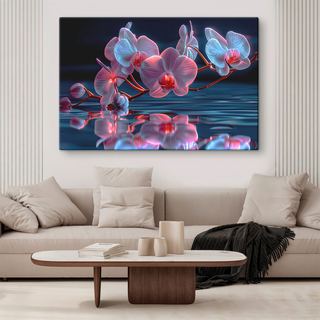 Orchid reflections in tranquil water Orchid reflections in tranquil water