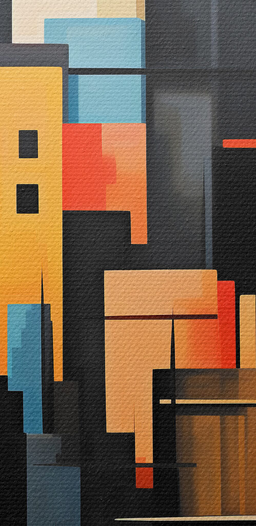 Painting of a city Painting of a city