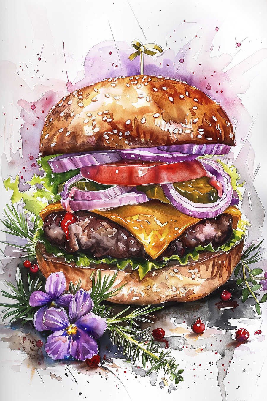 Akvarel hamburgeru