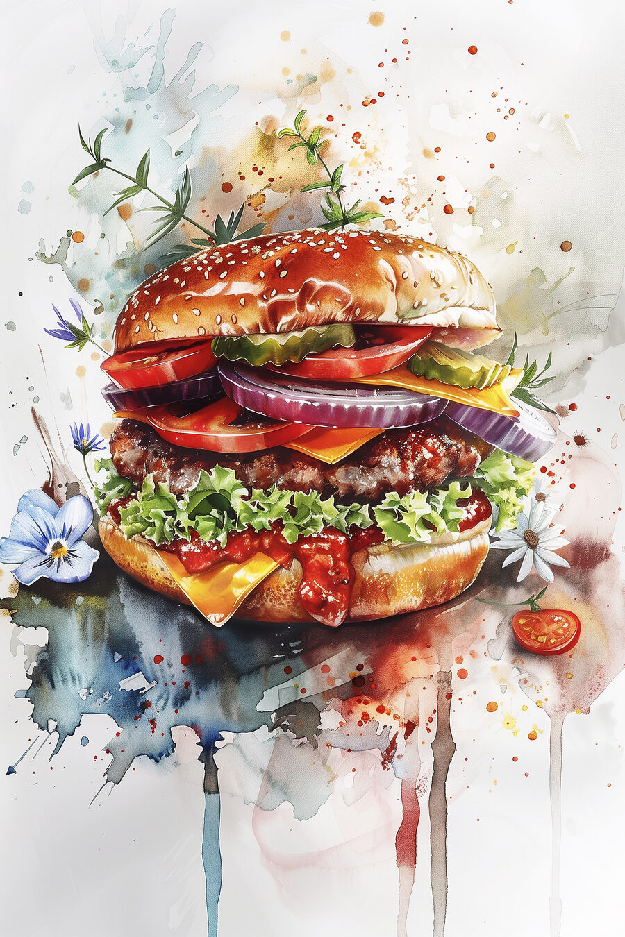Obraz Akvarel hamburgeru - Image 11