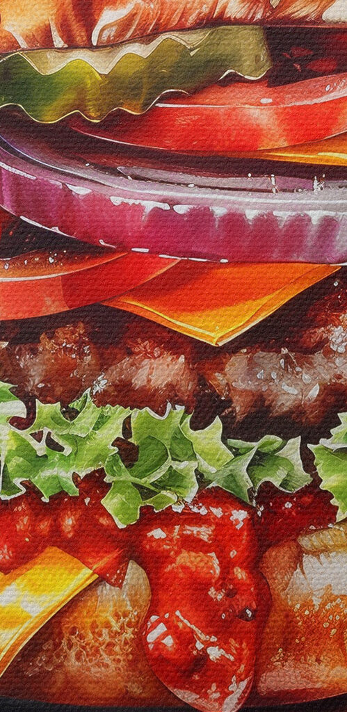 Watercolor of a burger