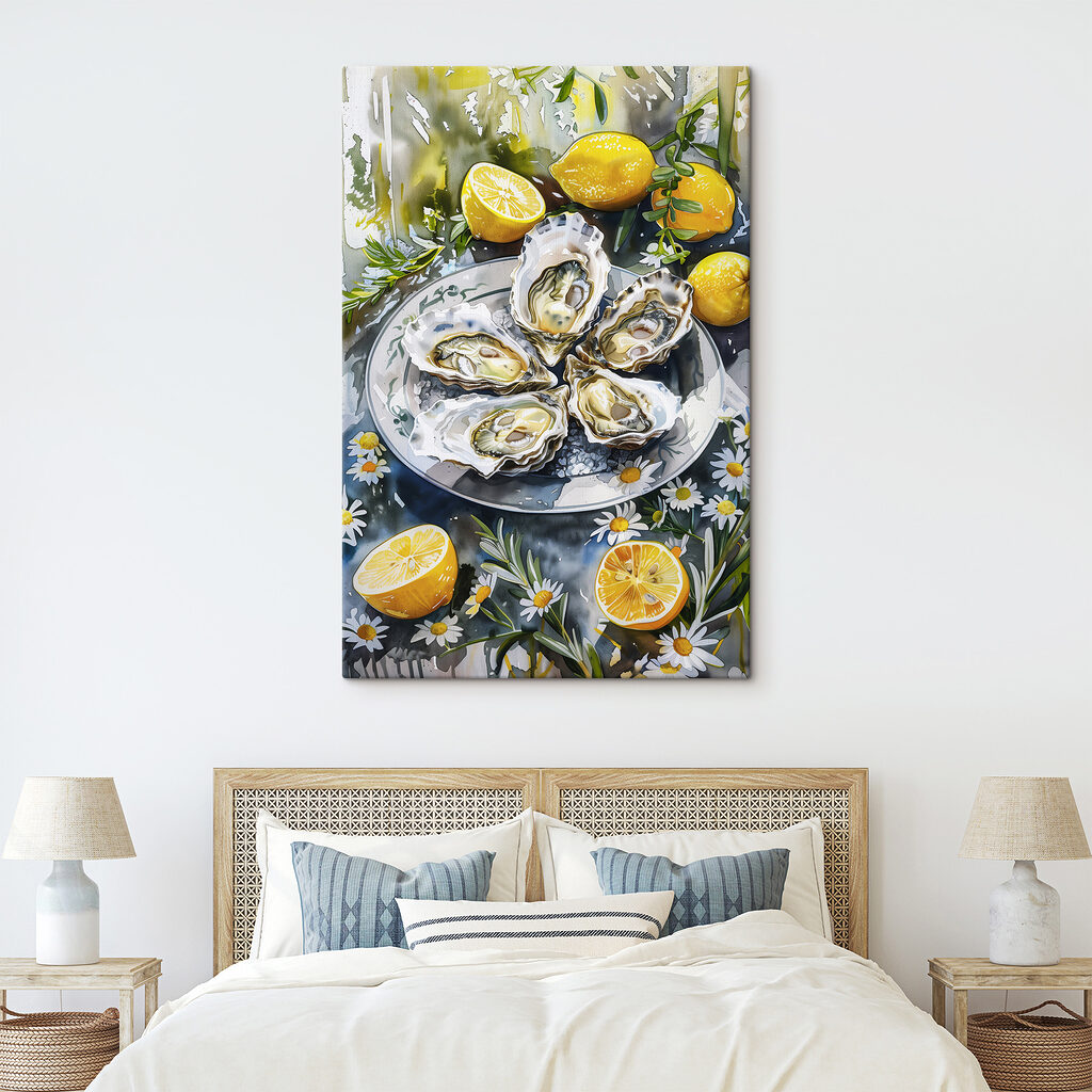 Plate of oysters and lemons