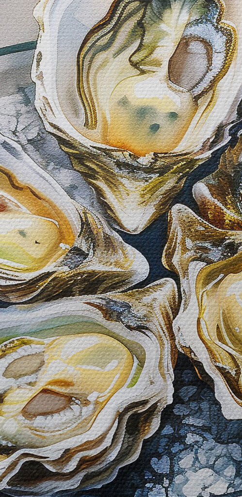 Plate of oysters and lemons