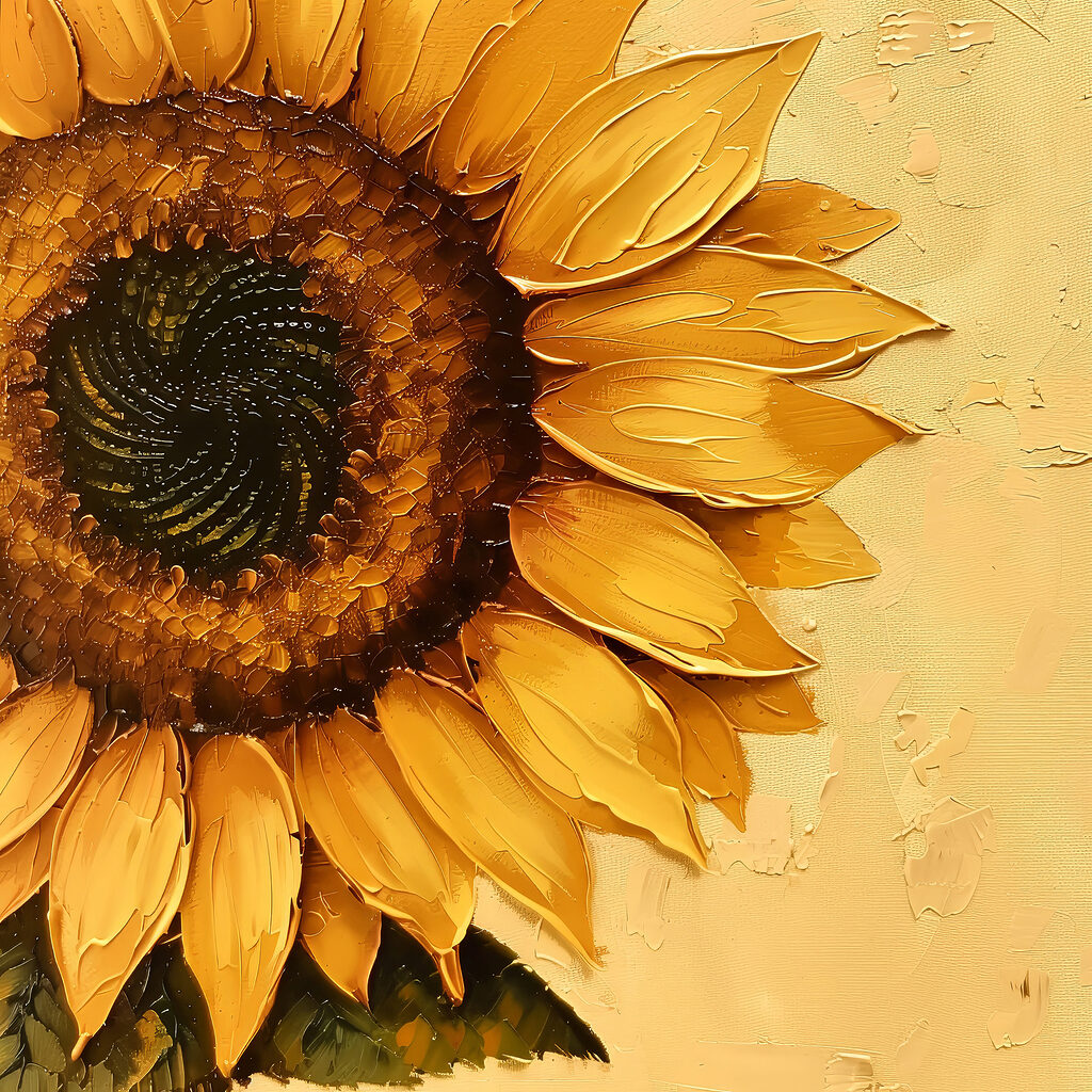 Painting of a sunflower Painting of a sunflower