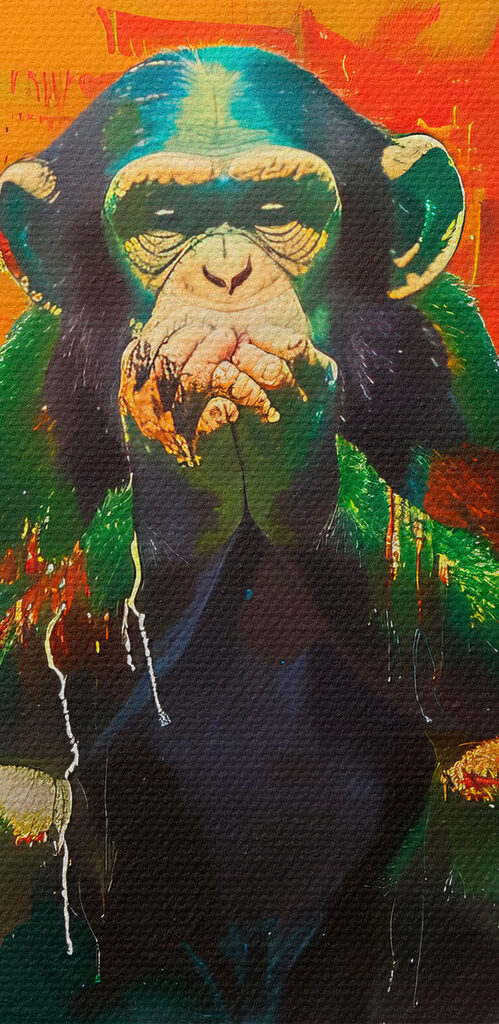 Group of monkeys sitting together Group of monkeys sitting together