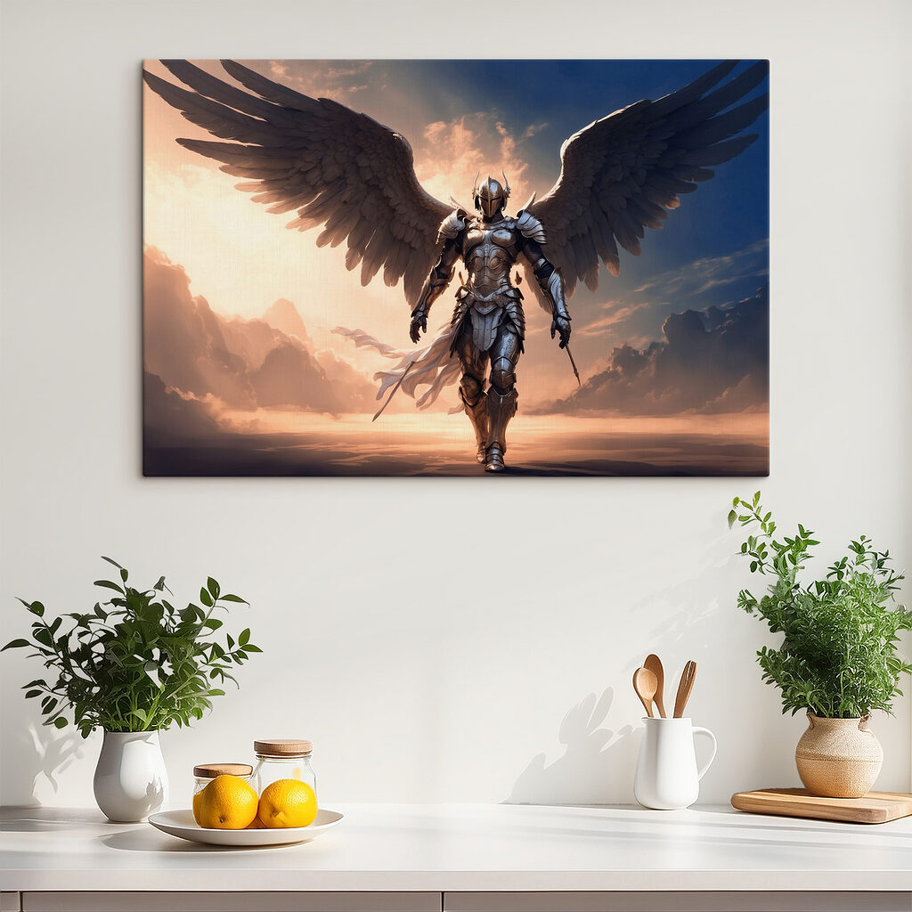 Person in armor with wings Person in armor with wings