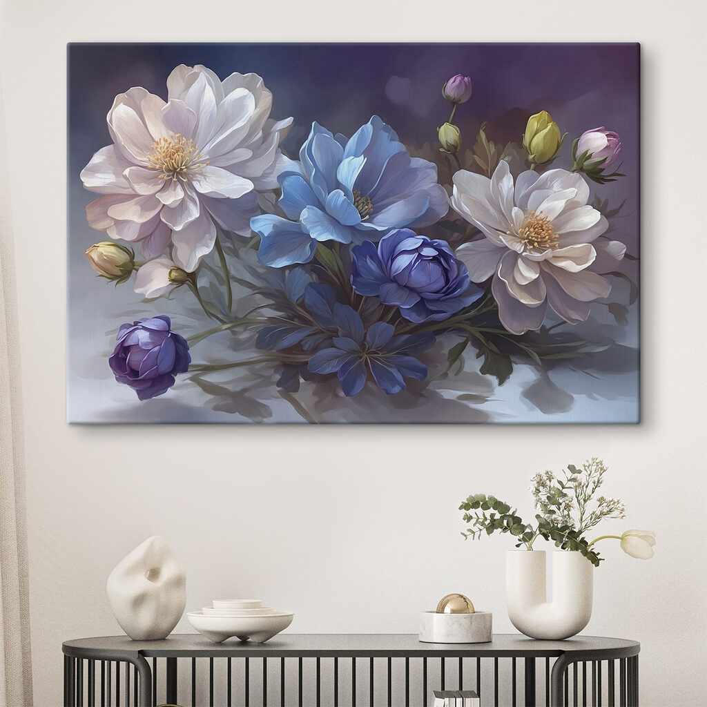 Painting of flowers on a table