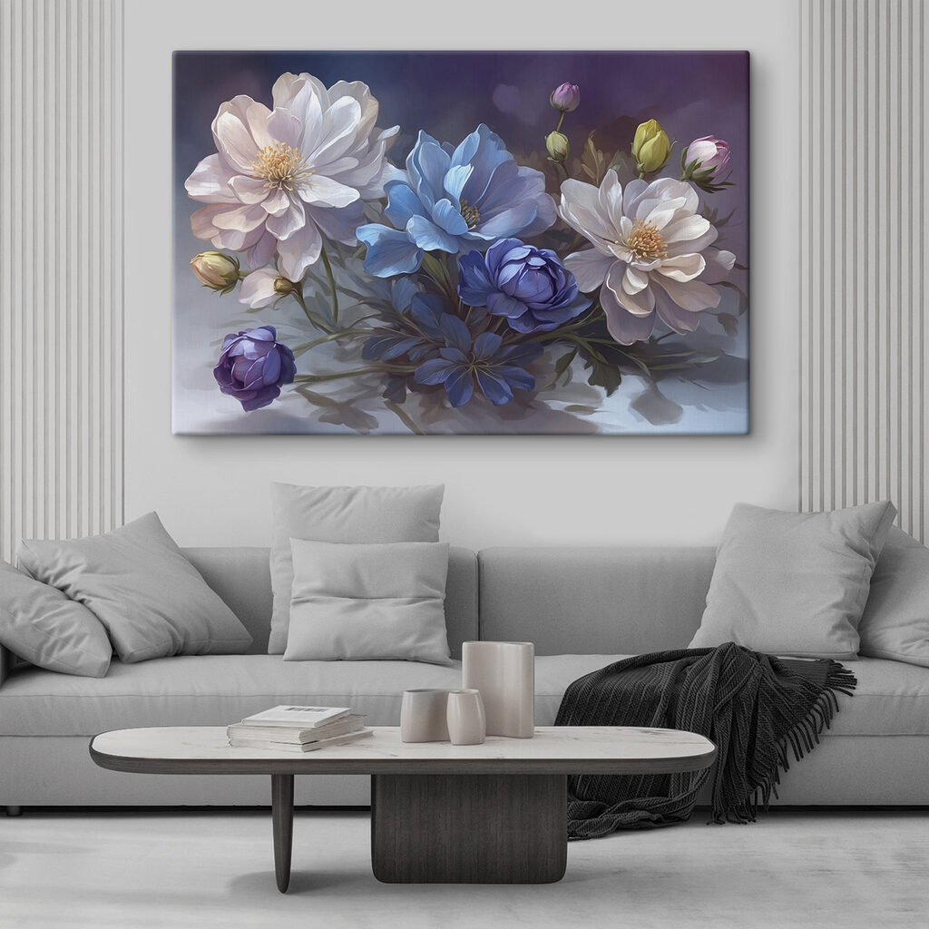 Painting of flowers on a table