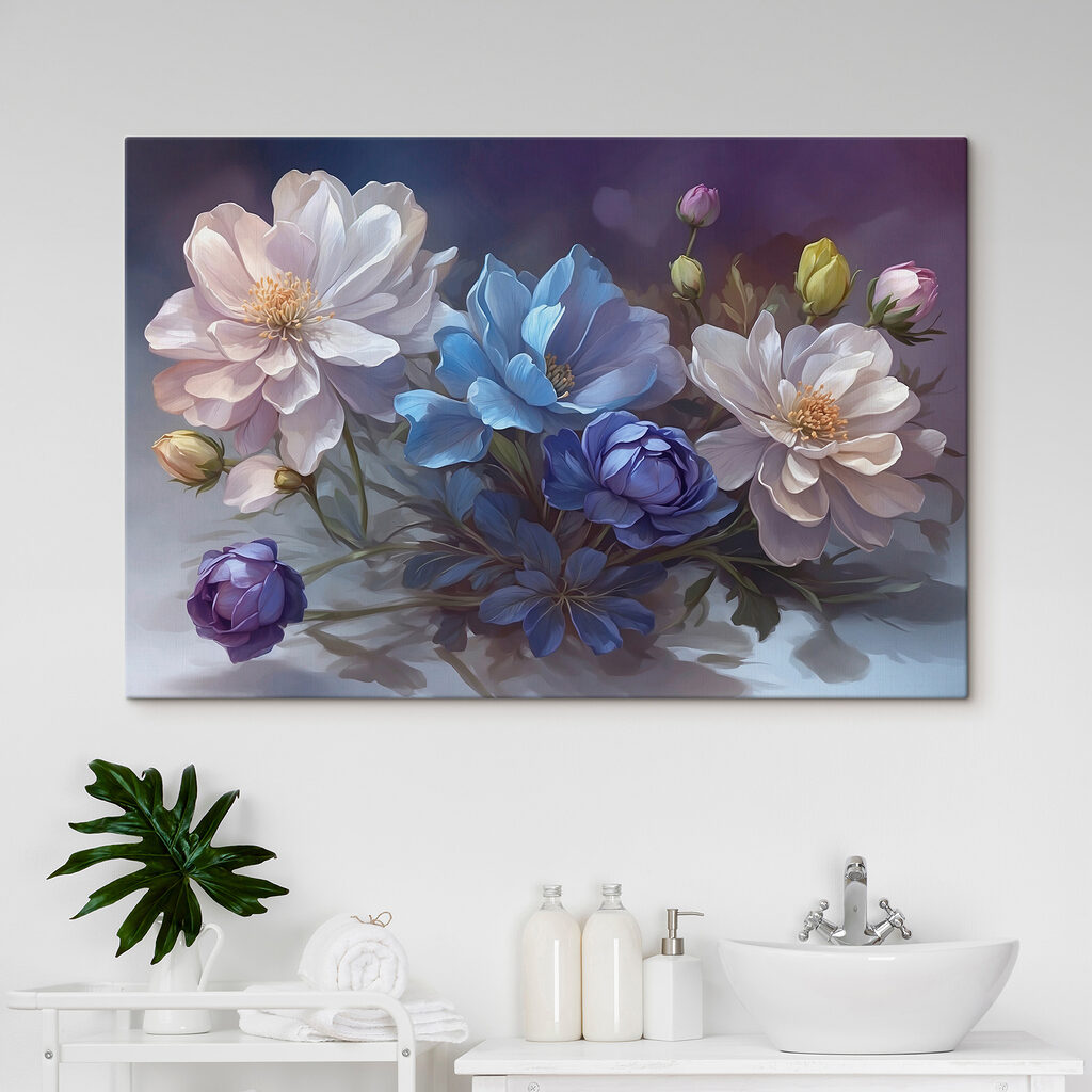 Painting of flowers on a table