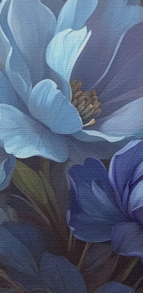 Painting of flowers on a table