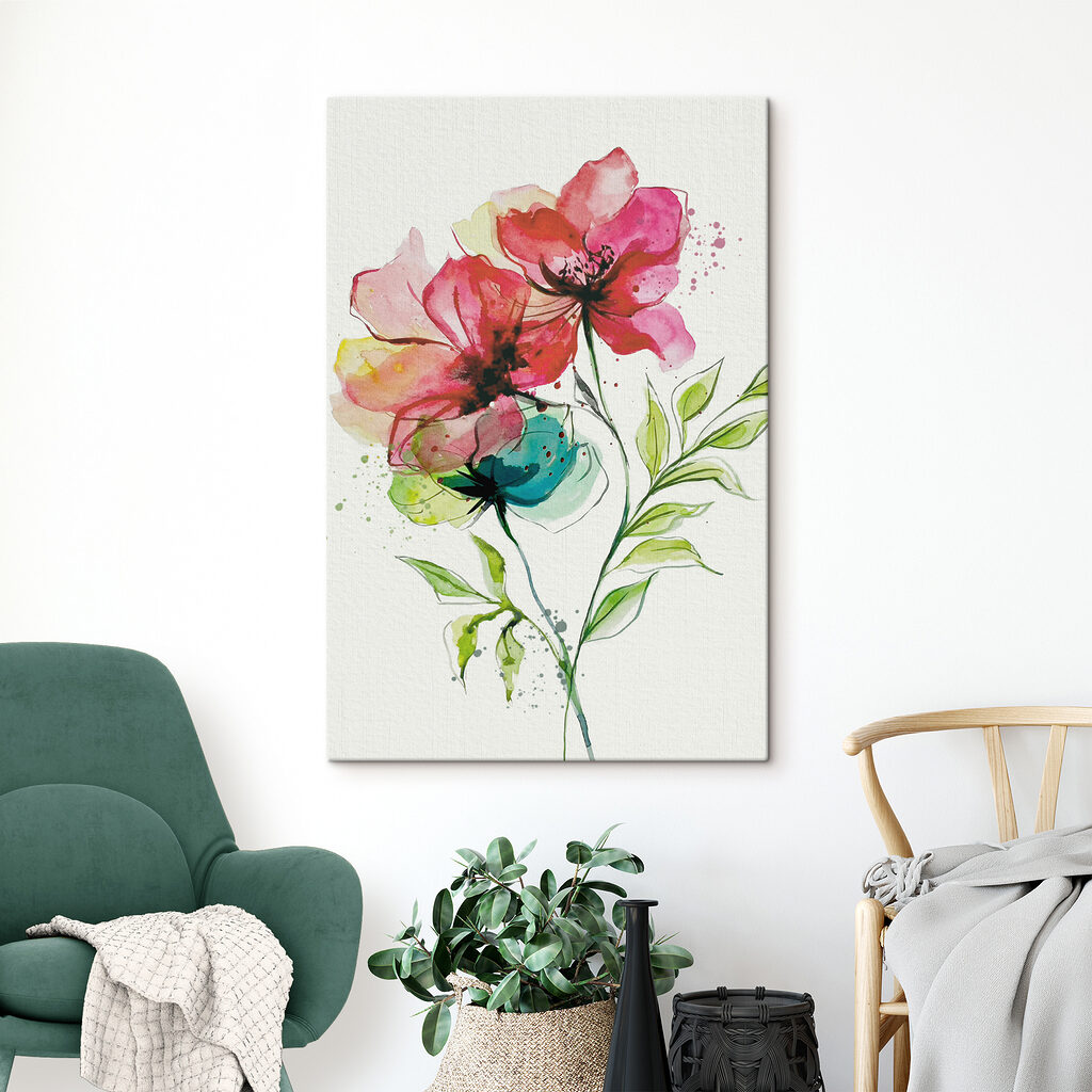 Painting of flowers and leaves