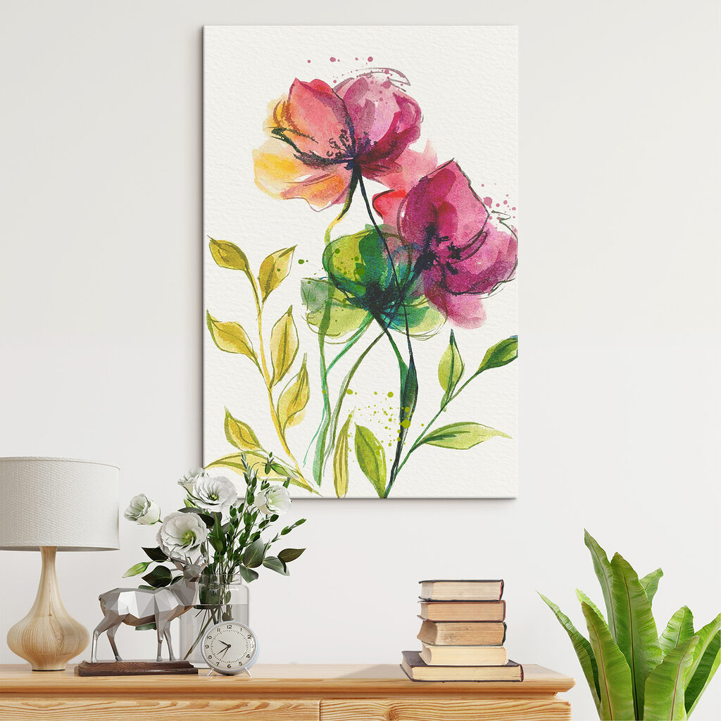 Painting of flowers and leaves Painting of flowers and leaves