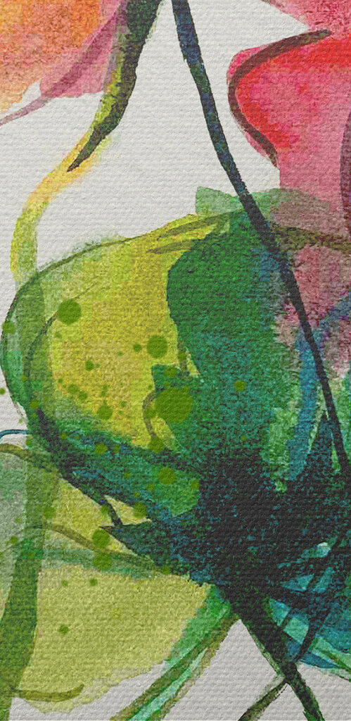 Painting of flowers and leaves Painting of flowers and leaves