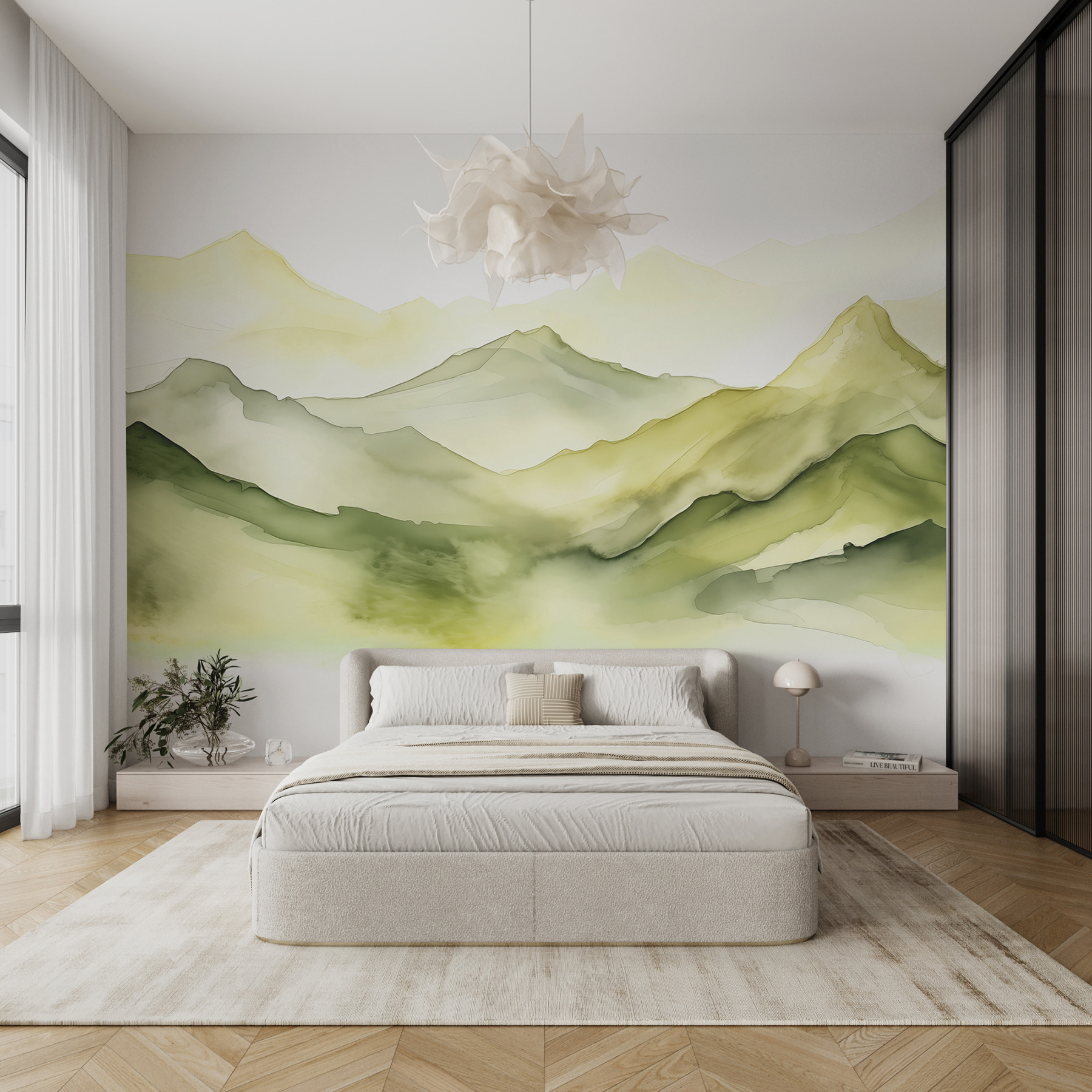Painting of a mountain range