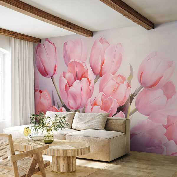 Ružové tulipány zblízka Ružové tulipány zblízka