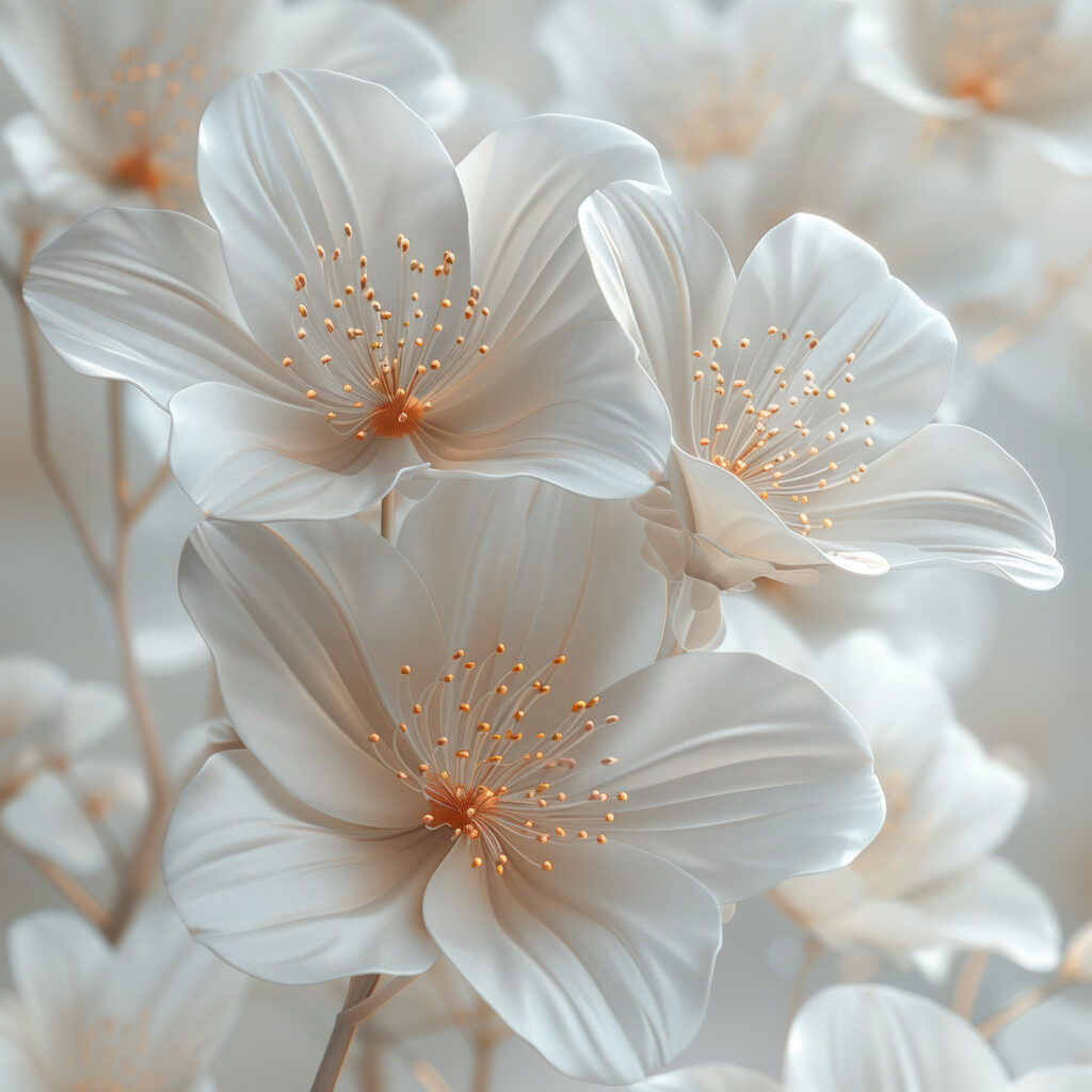 Group of white flowers Group of white flowers