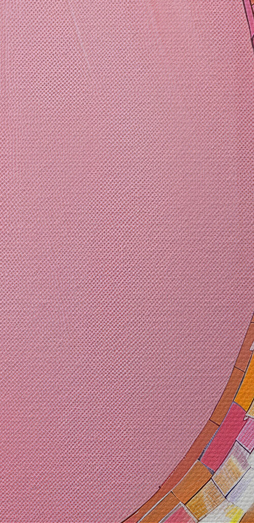 Colorful mirror banana on a pink background Colorful mirror banana on a pink background