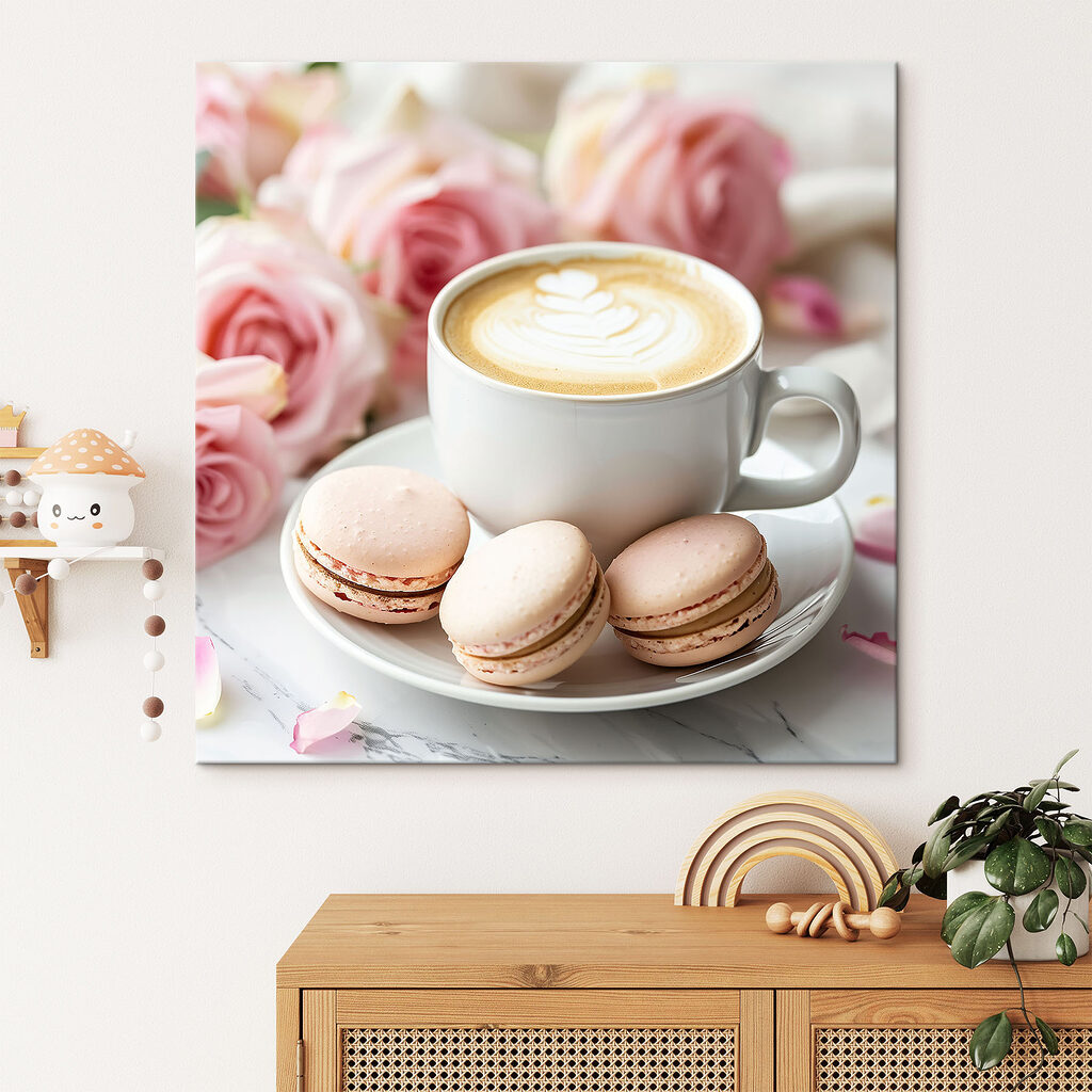 Cup of coffee and cookies on a plate Cup of coffee and cookies on a plate