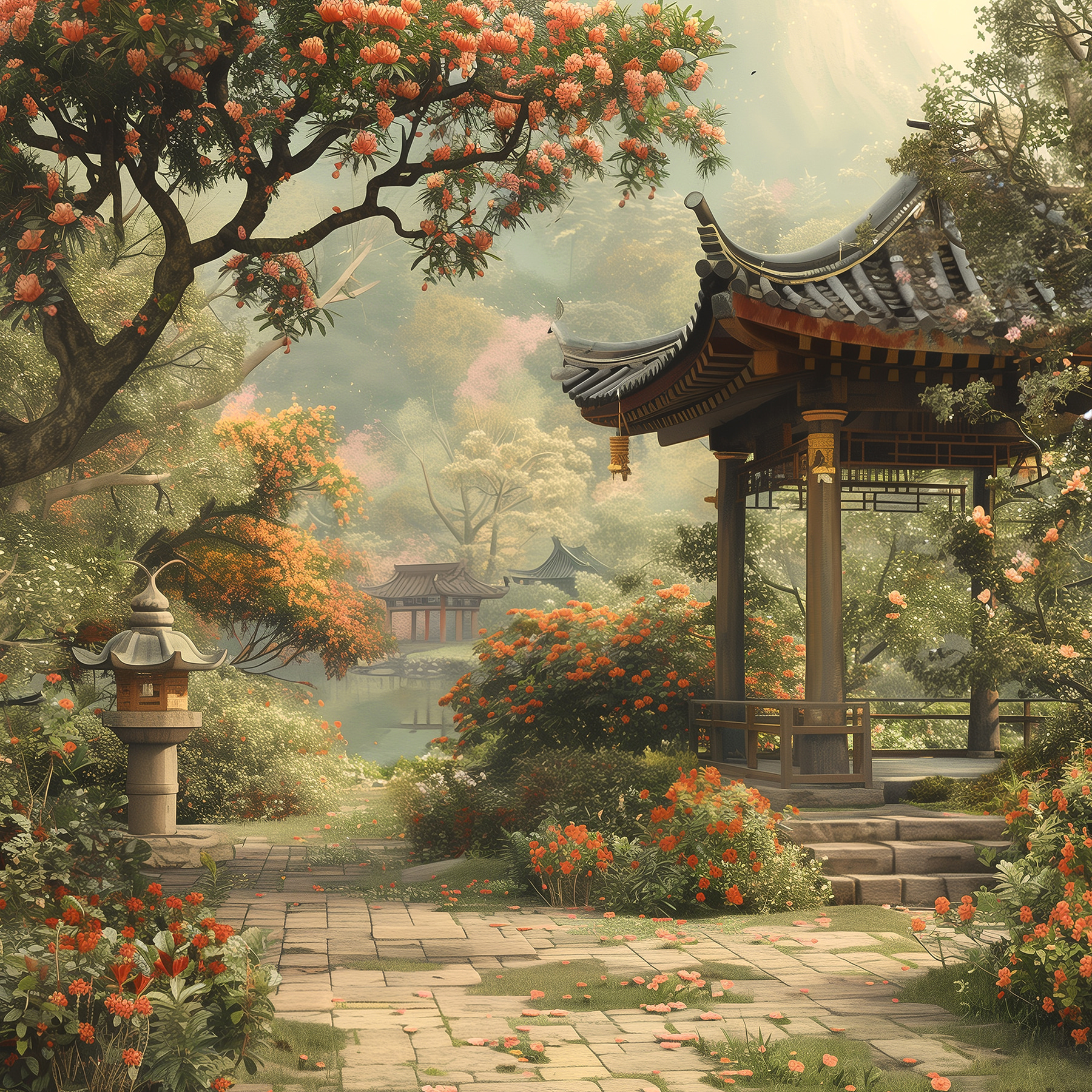 Gazebo in a garden