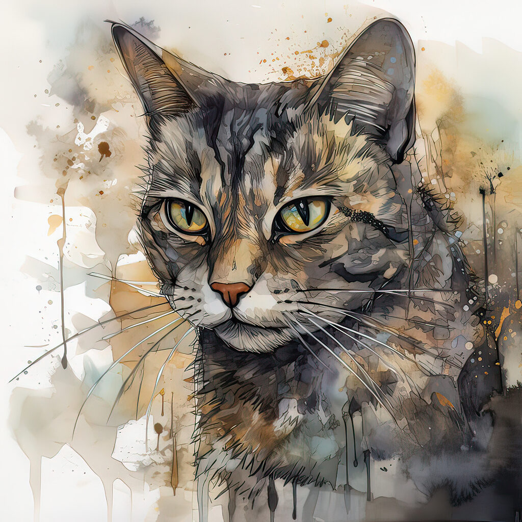 Cat with yellow eyes