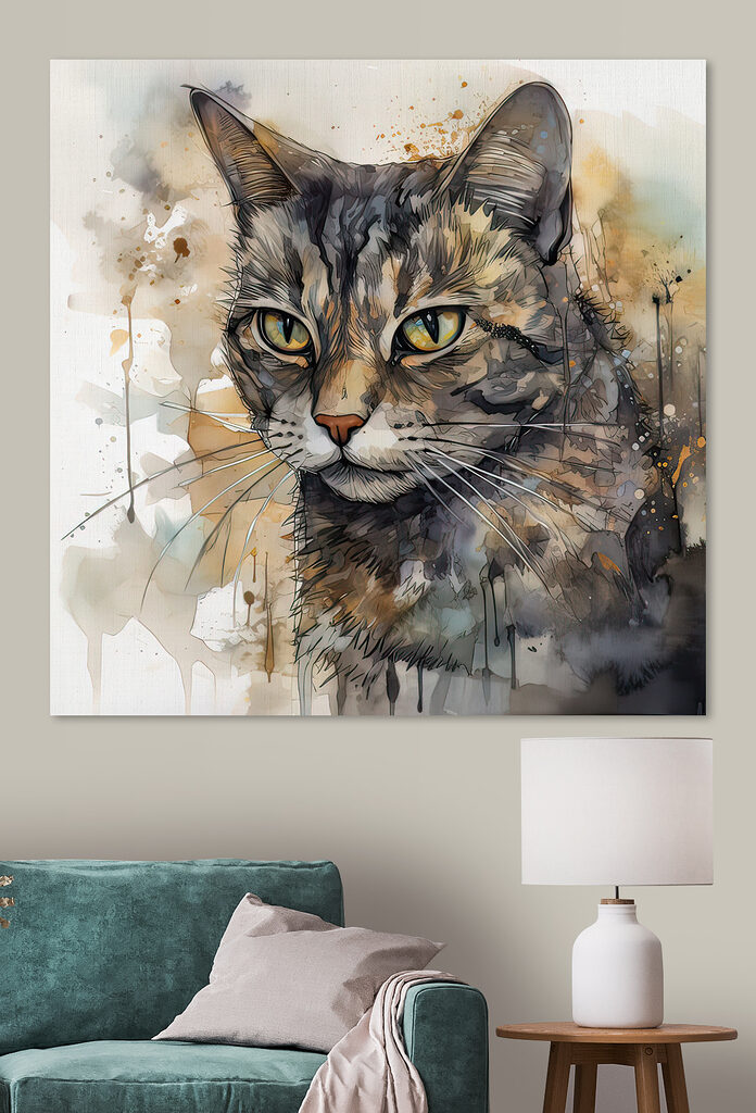 Cat with yellow eyes