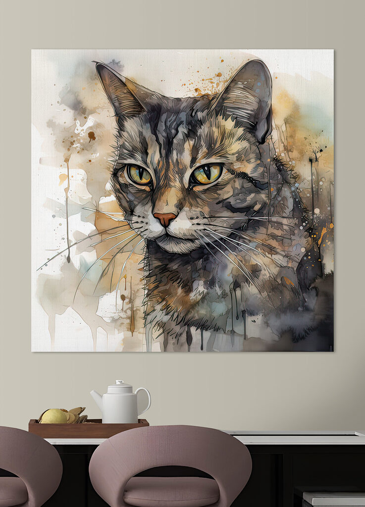 Cat with yellow eyes