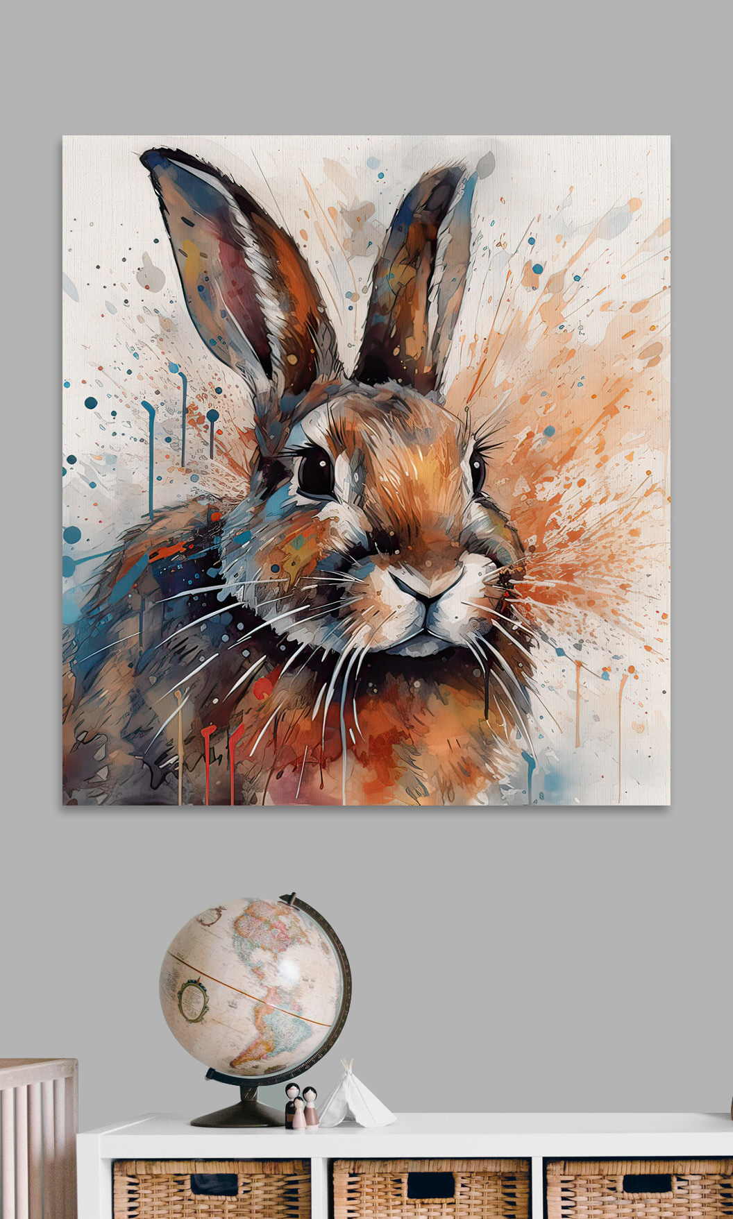 Rabbit with paint splashes Rabbit with paint splashes