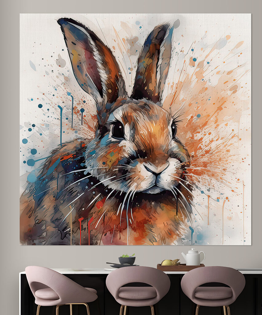 Rabbit with paint splashes Rabbit with paint splashes