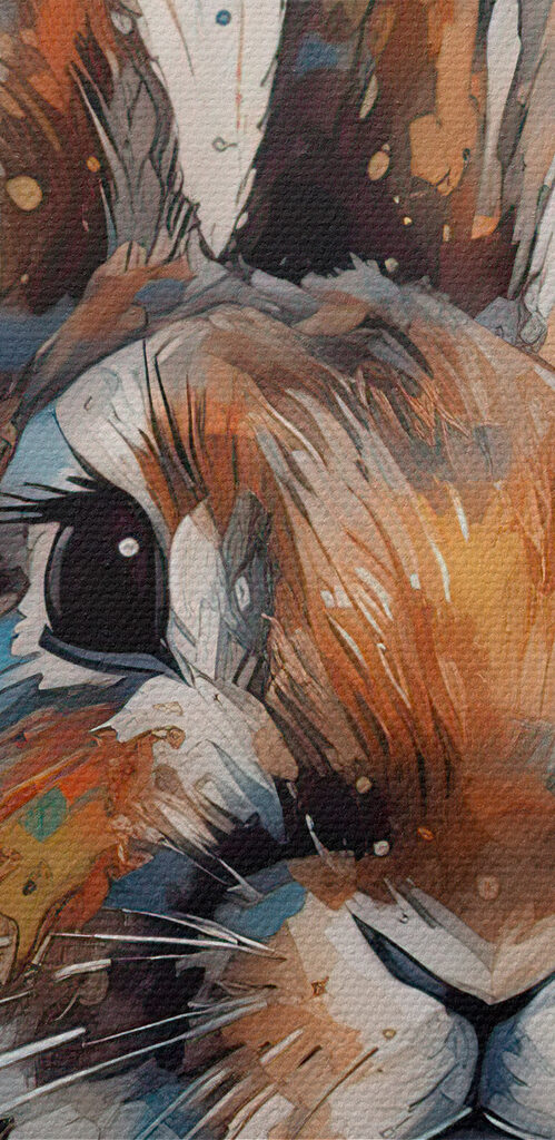 Rabbit with paint splashes Rabbit with paint splashes