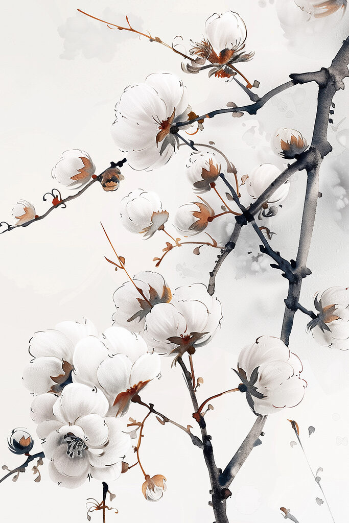 Elegant white blooms on delicate branches Elegant white blooms on delicate branches