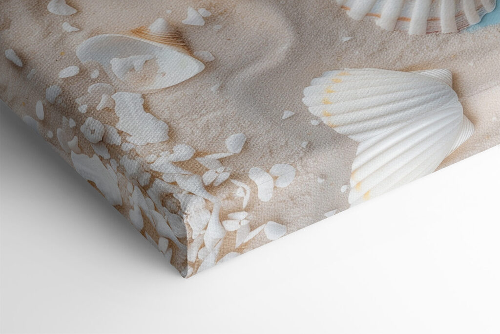 Group of seashells and starfish on sand