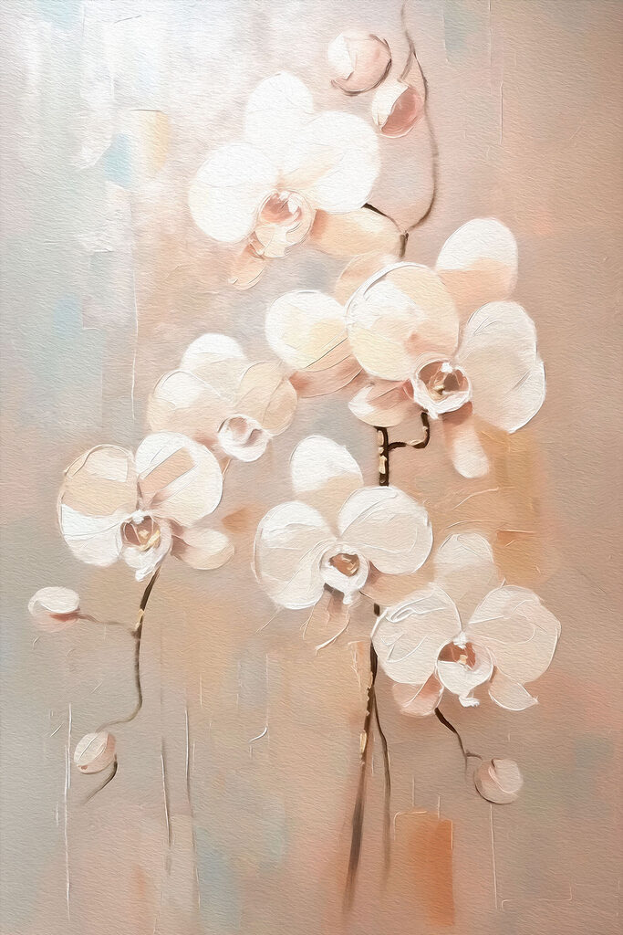 Painting of white flowers Painting of white flowers